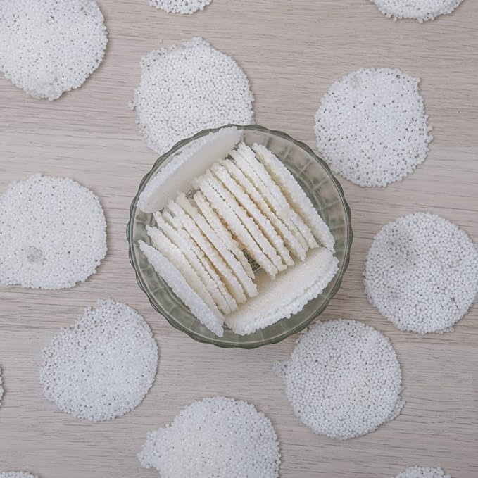 Chakkiwalle White Sabudana Plain Papad/Sago Coin Papad for Fasting/White Tapioca Papad