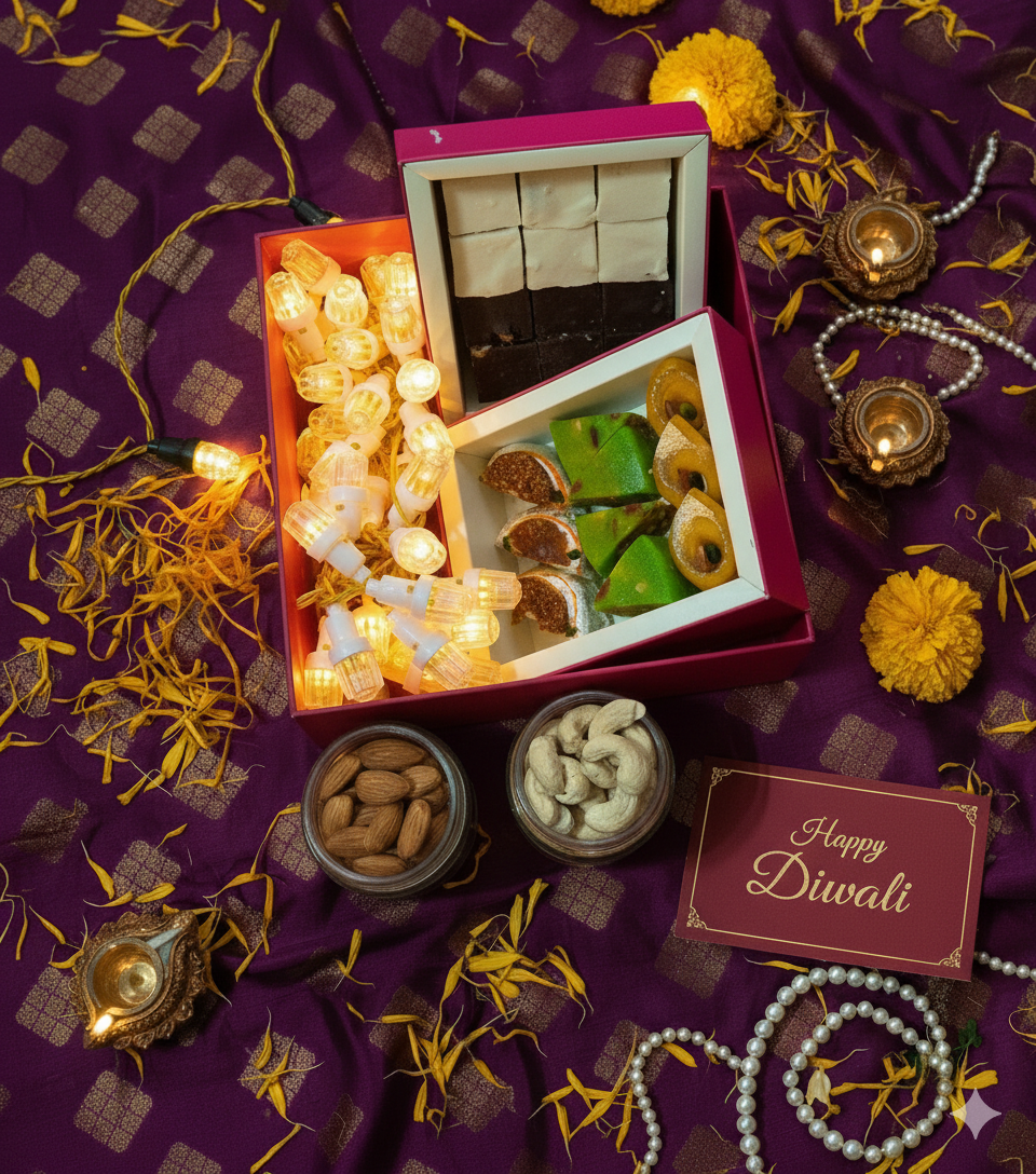 Chakkiwalle Diwali Hamper | ABHINANDAN | Dry Fruit Sweets | Chocolates | Lights | Diyas | Gifting | Family & Friends