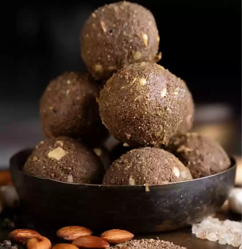 CHAKKIWALLE - Post Pregnancy Ajwain Laddu (Carom Seeds) | After Delivery Food For Mother | Postpartum Laddu | Post Natal Diet Laddu | Gond and Dry Fruit Mix Pure Cow Bilona Ghee Fresh Ajwain Laddu | In Jaggery