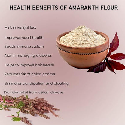 Chakkiwalle Organic Amaranth Flour | Soft Fluffy Rotis | Chakki Ground Rajgira Atta | Millet Flour | Naturally Gluten Free | Upwas, Farali, Vrat Atta | 100% Natural Ingredients