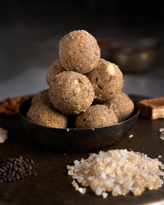 CHAKKIWALLE - Post Pregnancy Gond Laddu (Dink or Edible Gum) | After Delivery Food For Mother | Post Natal Diet Laddu | Gond and Dry Fruit Mix Pure Cow Bilona Ghee Fresh Laddu | In Jaggery