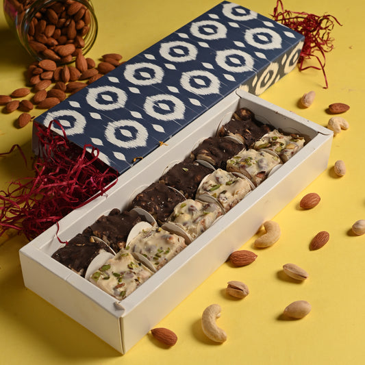 Chakkiwalli Diwali Hamper | Assorted Dark And White Nutty Chocolate | Gifting | Family & Friends