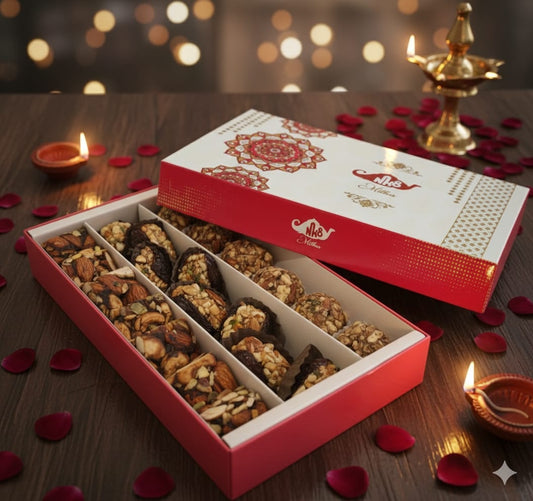 Chakkiwalle Diwali Hampers | Naturally Sweetened Gourmet Delight | Dry Fruits Chikki | Dry Fruits Ladoo | Baklava Inspired Dates | Celebrations | Gifting | Family & Friends