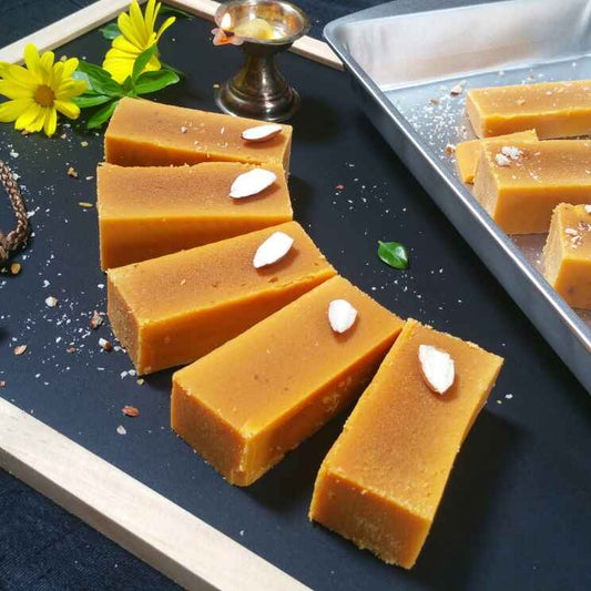 Chakkiwalle Mysore Pak - Special Pure Ghee Mysore Pak Soft Melt in Mouth Indian Sweets Mithai Box